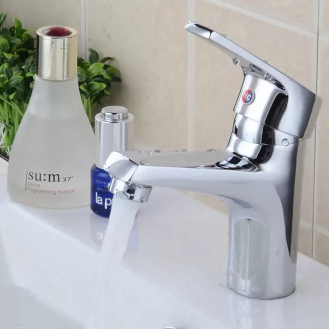 Bathroom Single Lever Tap Modern Chrome Bath Mono Wash Basin Sink Mixer Faucet