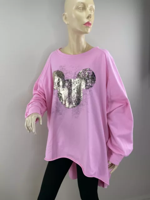 Monday Afternoon Big Sweatshirt Sweat Shirt Oversize rosa pink Mauskopf Metallic 2