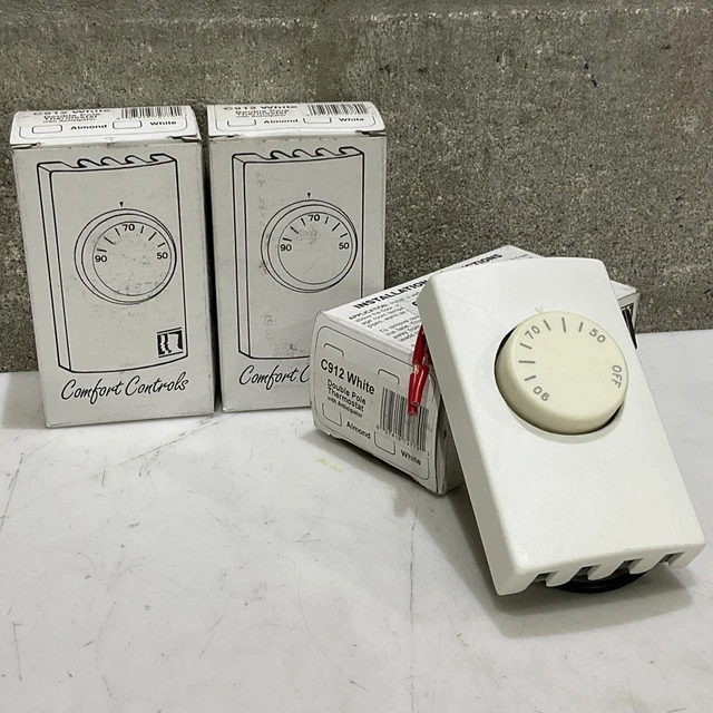 Comfort Controls C912 Double Pole Thermostat W/ Anticipator White Lot Of 3 373