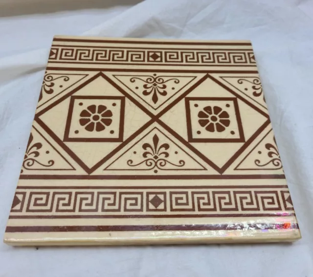 Antique Hiems Tile MINTON Hollins & Co Stoke-on-Trent 1875 Winter