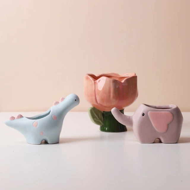 Pots en céramique pour fleurs Forme de fleur Décor à la maison Pot de Plante