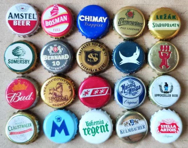 beer soda cider bottle tops crown caps kronkorken