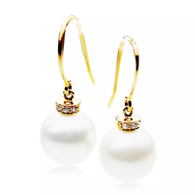 Pacific Pearls® Pendientes de perlas de agua dulce de 11 mm Oro de 18...