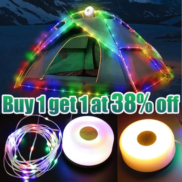 Outdoor Waterproof Portable Stowable String Light, Camping String Lights Decor