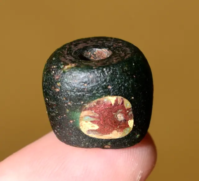 Ancient Dark Green Islamic Glass African Trade Bead Cane Inserts Excavated Mali