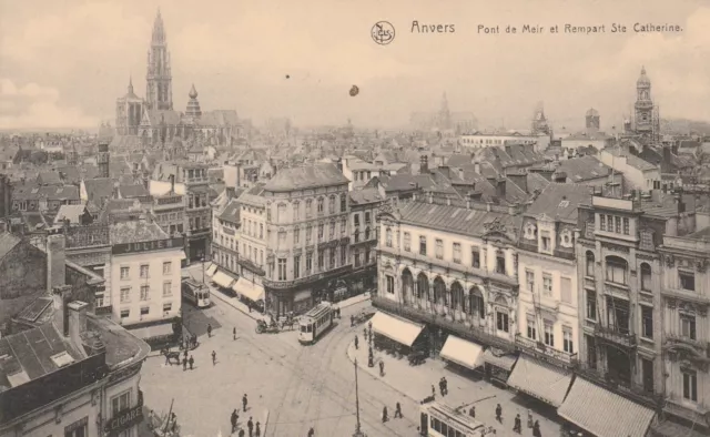 CPA BELGIQUE ANVERS Pont de Meir et Rempart Ste Catherine