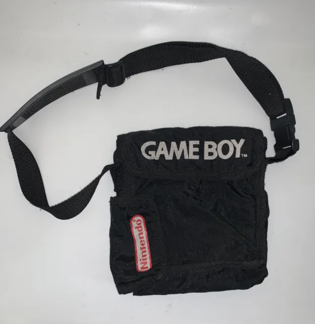 USED Nintendo Gameboy Carrying Travel Case Shoulder Bag Black Soft Official VTG