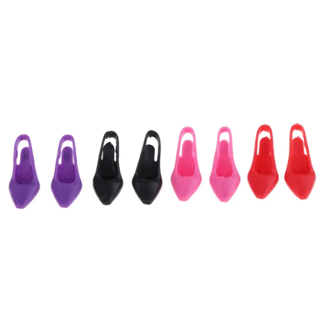 4 Pairs of Miniature Ladies Sandals High Heels Doll Shoes with Stiletto Heels