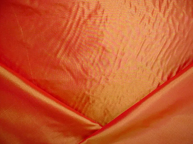 7-3/8Y Donghia Burnt Blood Orange Iridescent Silk Drapery Upholstery Fabric