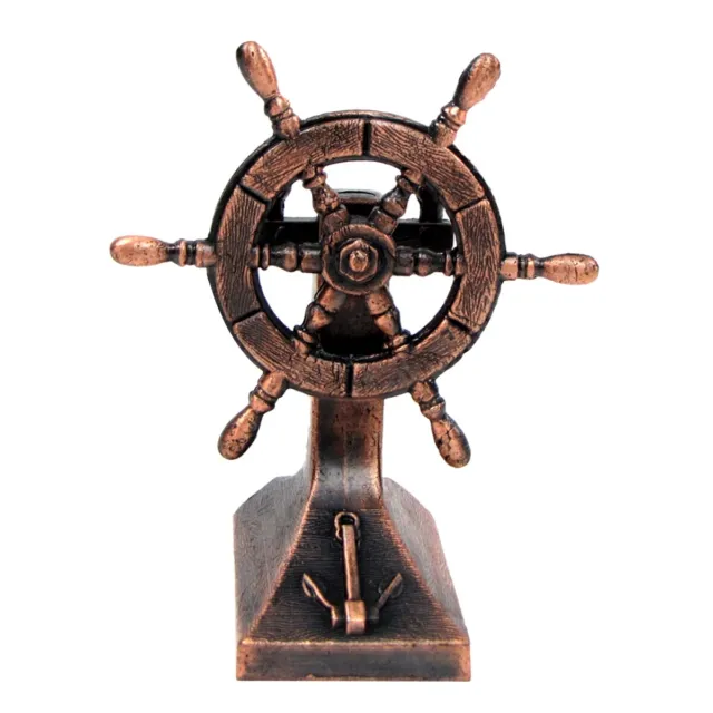 Bronze Metal Ships Helm Ship Wheel Miniature Replica Die Cast Pencil Sharpener 2