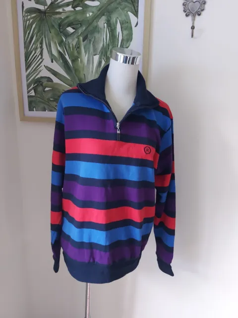 Bennett. Vintage Stripe Striped Pullover Jumper Sweater Size S Cotton Retro Mens