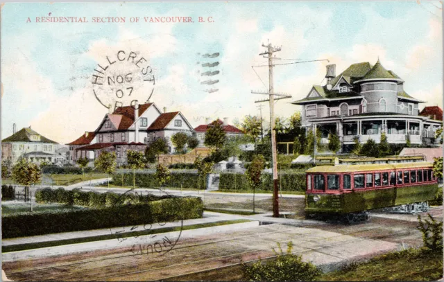 Vancouver British Columbia 1907 Hillcrest & Mount Pleasant BC Cancel Postcard H5