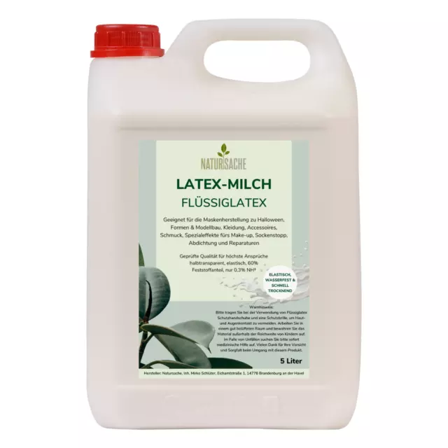 Látex líquido Natcause 5 litros leche de látex, colores naturales, 5000 ml goma natural