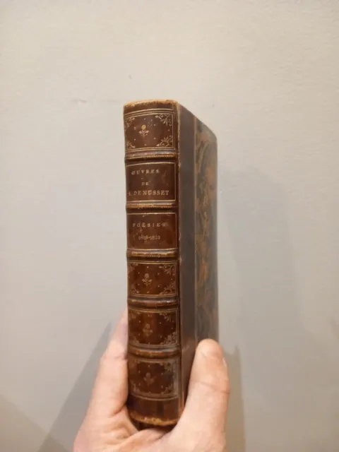 Livre Ancien Relié Cuir A De Musset Poesies 1828-1833