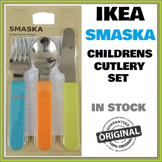 IKEA CUTLERY CHILDRENS Kids Knife Fork Spoon 3 Piece Set Smaska £8.50