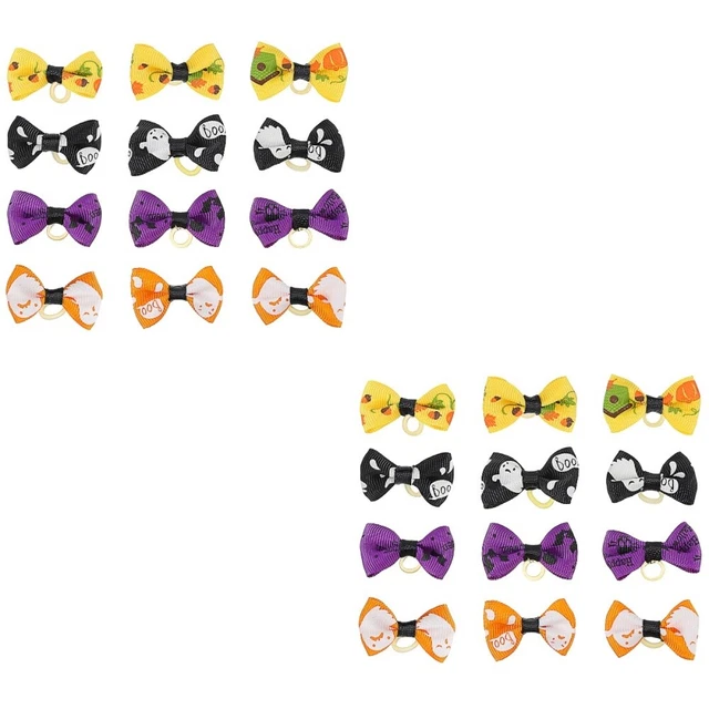 24 pz fascia per animali domestici Halloween cane fiocchi di pelo nodo copricapo cosmetico