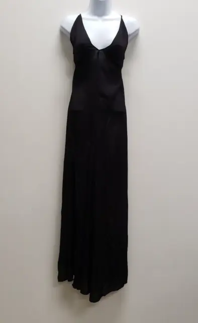 Reformation Womens Sleeveless Maxi Dress Size S Black V Neck Pullover Side Slit