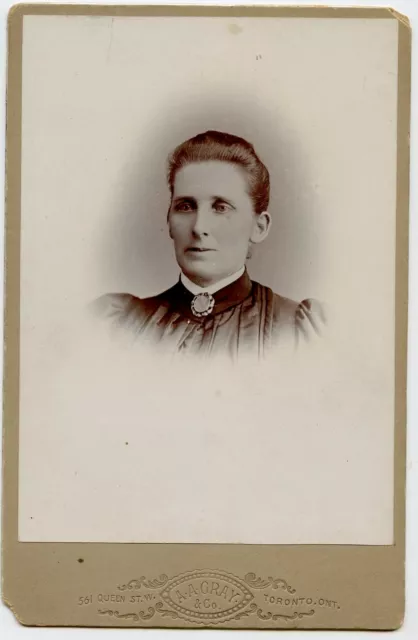 Woman with Brooch , Vintage Photo by Gray , Toronto ON Canada