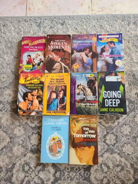 Lot of 10 Silhouette, Loveswept, Harlequin Romance, Love, Drama, Paperback book