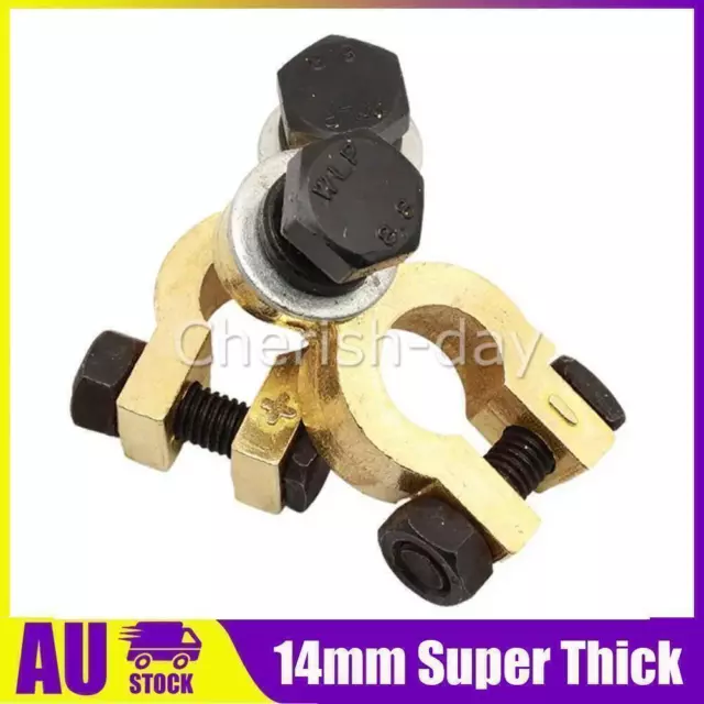 Pair whole Brass body Battery Terminal Clamp Connector Clip Positive Negative