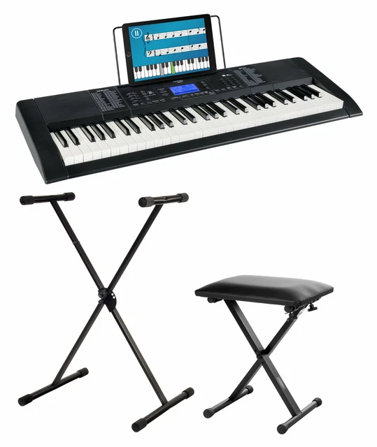 Piano Electrique Clavier Numerique Synthetiseur 61 Touches Banc Support USB Mp3