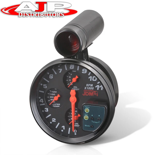 Black 4IN1 5" 11K RPM Tachometer Oil & Water Temp Oil Pressure Gauges For Subaru Black 4IN1 5" 11K RPM Tachometer Oil & Water Temp Oil Pressure Gauges For Subaru