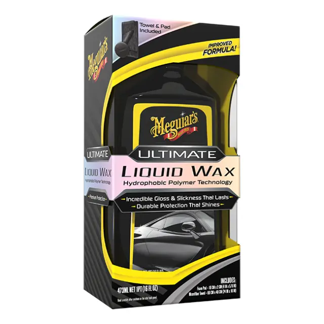(86,47€/kg) Meguiars - Ultimate Liquid Wax Flüssigwachs 473ml mit Tuch und Pad