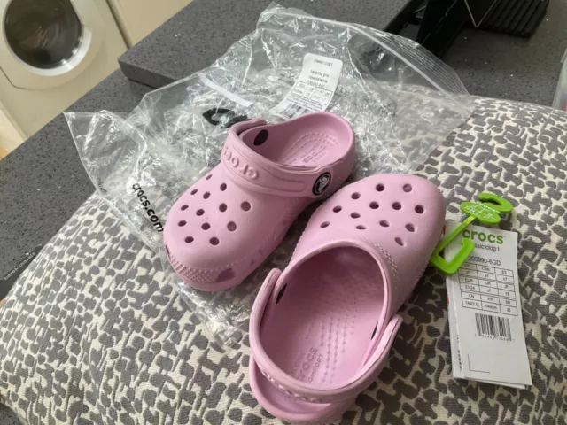 Crocs Classic clog t toddler girl ballerina pink uk c7 BNWT