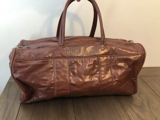 Vintage Wilson Sports Brown Gym Bag Travel Duffle E6913 Tennis Basketball Vintage Wilson Sports Brown Gym Bag Travel Duffle E6913 Tennis Basketball