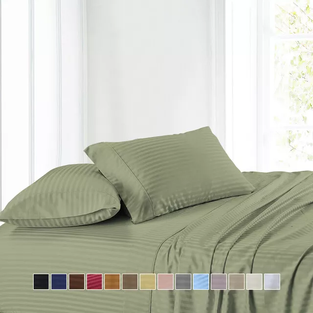 Attached Waterbed Sheets 100% Cotton Stripe Sheet Set For Waterbed Mattresses