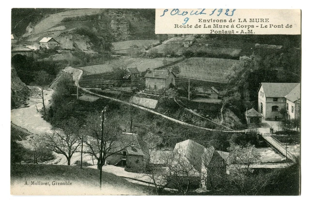 CPA 38 Isère Environs de La Mure Route de la Mure Body Pontaut Bridge