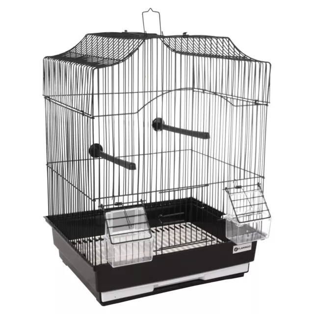 Flamingo Cage pour Oiseaux Lampung 2 Noir, 34 x 28 X 44,5 CM, Neuf