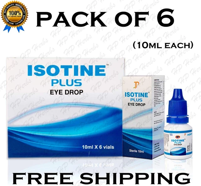 Pack De 6 Isotine Plus Ojo Gotas Con Aryuvédico Hierbas 10ml, No-Side Efecto