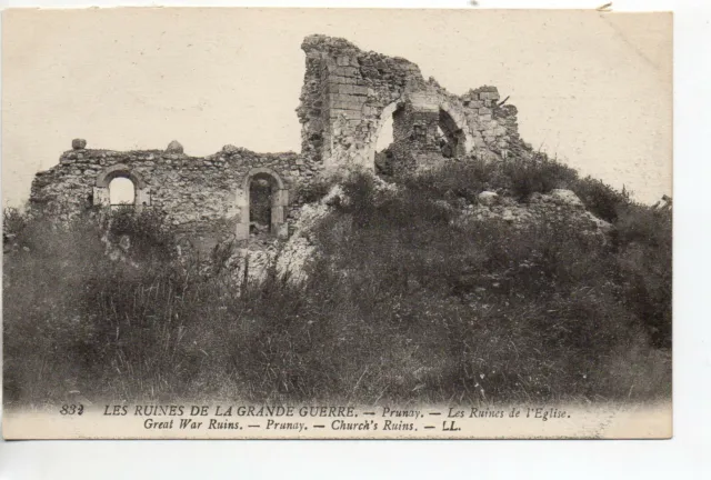 PRUNAY - Marne - CPA 51 - Guerre - Ruines de l' église