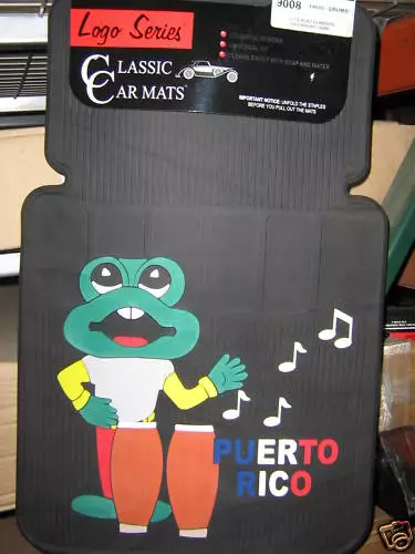 ~ New ~ Puerto Rico Frog Bongos 2 Pc Rubber Car Mats