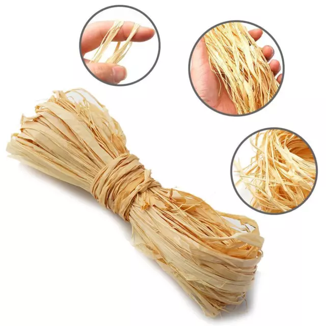 10X Raffia Natural Rope Crafts Wedding Gift Wrapping DIY Scrapbook O5O7