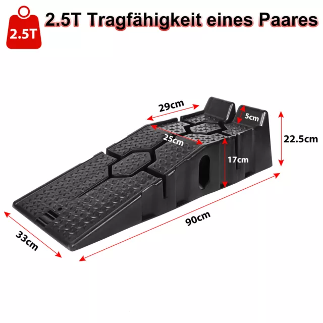 2 x rampa di accesso in plastica veicolo 2,5 T rampa sollevatore carrello piattaforma elevatrice larghezza 330 mm NUOVO 2