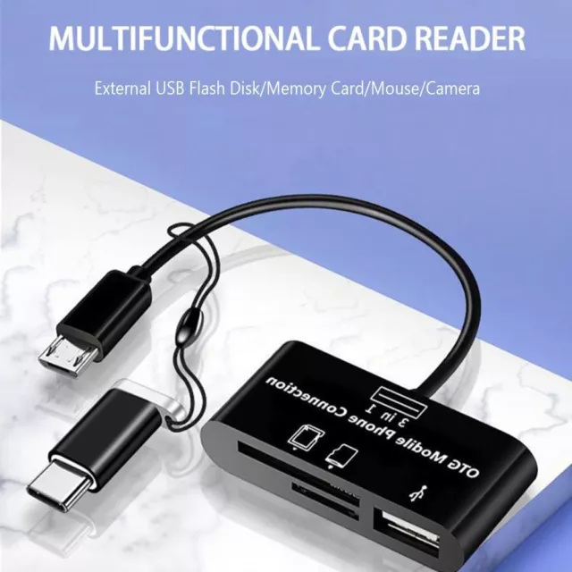 Lector de tarjetas de memoria Tipo-c Micro USB Teléfono móvil Adaptador OTG