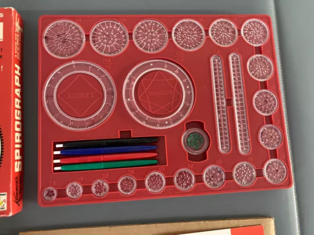 Vintage 1960's Kenners New Spirograph Drawing Set Toy Complete & Paper 2
