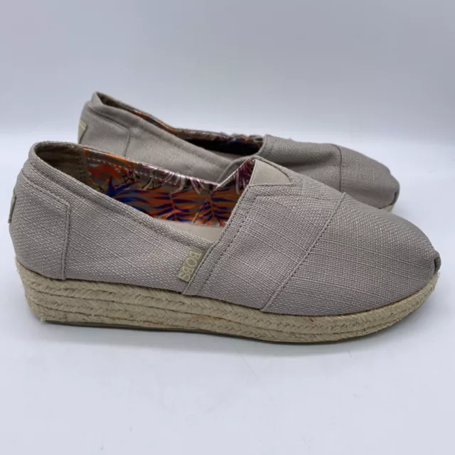 BOBS by SKECHERS Shoes Highlights High Jinx Espadrille Wedge TAUPE Womens 8.5 W