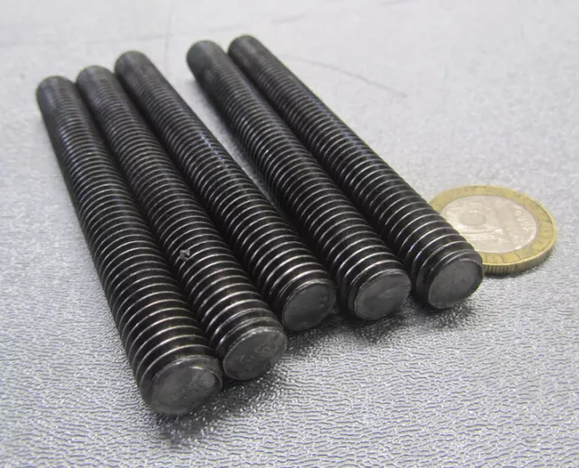 4140 Steel Threaded Rods, Grade B7, RH, 7/16"-14 x 4.0" Length, 5 Units