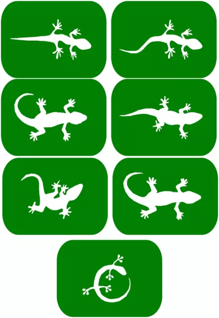 7 x Lizards-1 Body Art Stencils And Glass Etching Stencils Glitter Stencil Art