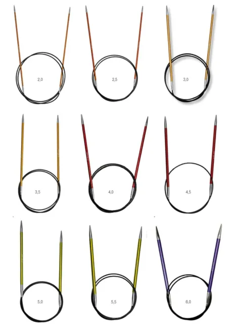LANA GROSSA - Knit Pro Rainbow Aluminium  Rundstricknadeln Stärke 2,0 - 12,0