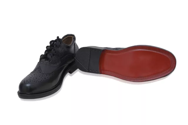 Ghillie Brogues Scottish Kilt Shoes Black PU Leather Luxury Red Sole UK Sizes