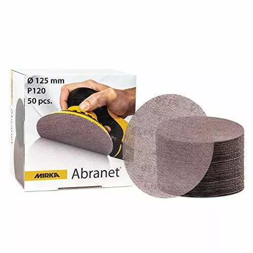 Mirka 5423205012 Abranet Grip P120  125 mm, 50 par Pack