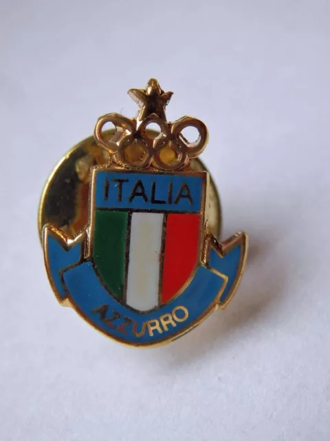 ITALIA AZZURRO OLIMPIADI OLYMPIC GAMES vecchia spilla old pin spilletta BIS