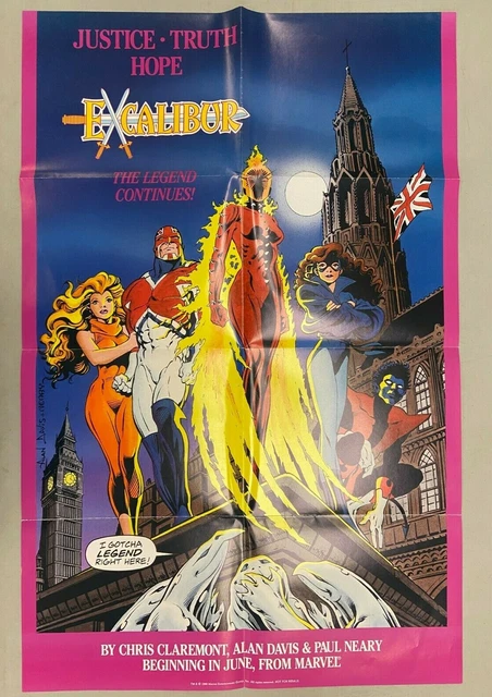 Excalibur Promo Poster Chris Claremont Alan Davis Marvel 22" X 34" 1988*