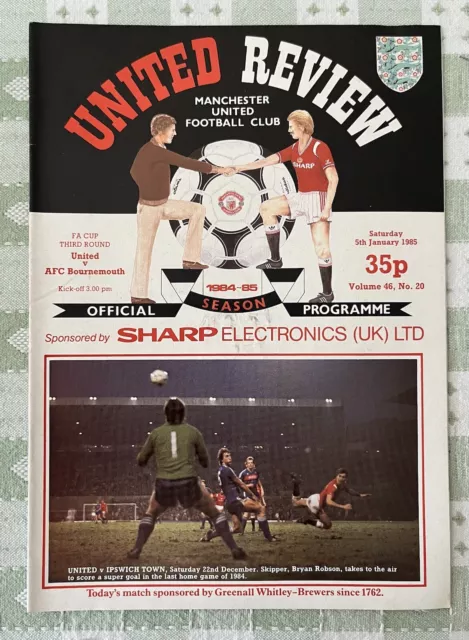 Football Programme - Manchester Utd v AFC Bournemouth - FA Cup 3R - 5th Jan 1985