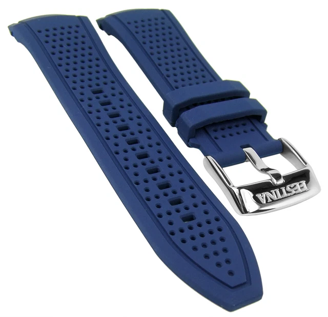 Bracelet Montre Silicone Blanc Modèle 'Vague' - 16,18,20,22,24mm - Watchband Berlin Neuf