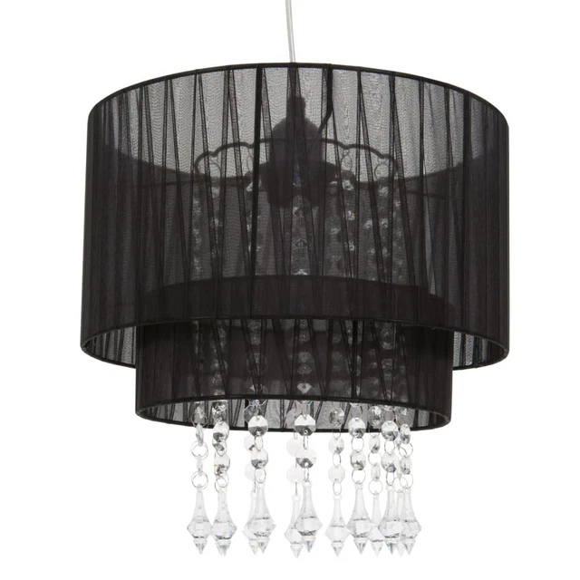 Luce a sospensione 30X30X140 cm nera